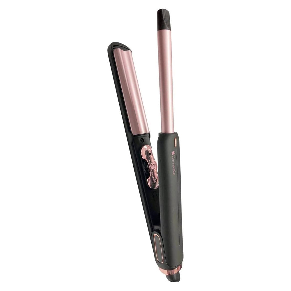 Kim Kimble 2 in 1 Hybrid Styler Curling and Straightening Hair Iron Temperature Control 1Ea